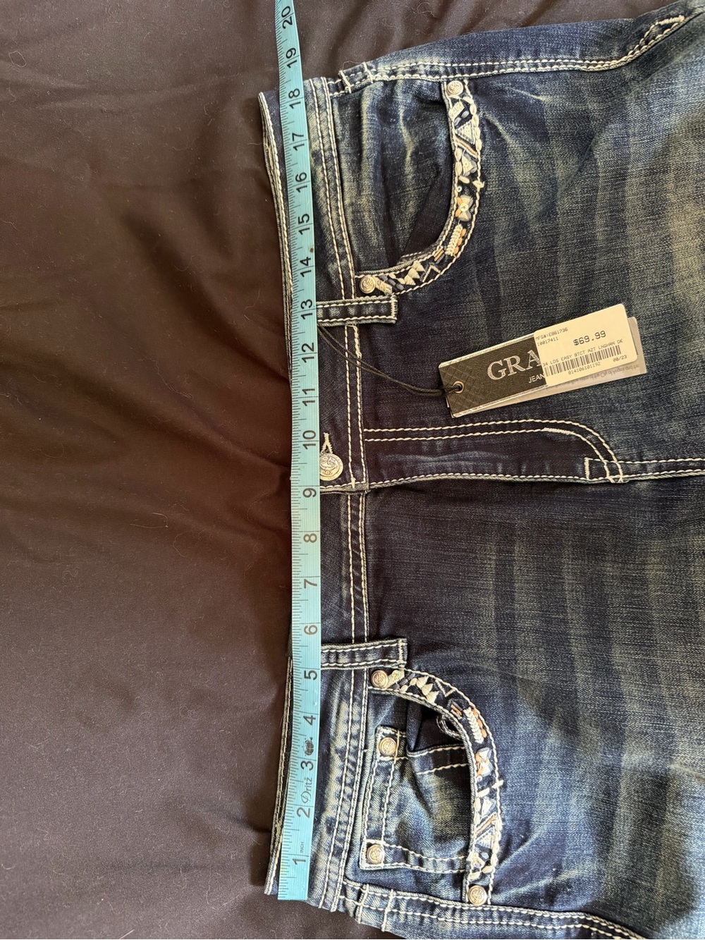 Grace in LA Women's Blue Boot Cut Jeans with Light Fading - Picture 6 of 7